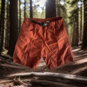 Kavu Men's Burnt Orange Rugged Outdoor Big Eddy Belted Hiking Shorts EUC Medium